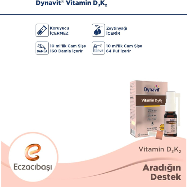 Dynavit D3 K2 - Takviye Edici Gıda 10ml - 5