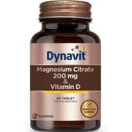 Dynavit Magnesium Citrate 200mg & Vitamin D 60 Tablet Takviye Edici Gıda - Dynavit