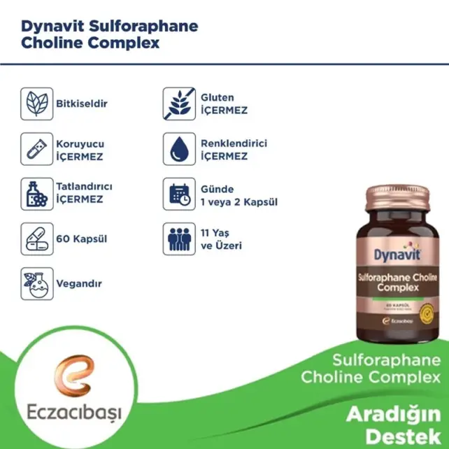 Dynavit Sulforaphane Choline Complex - Takviye Edici Gıda60 Kapsül - 4