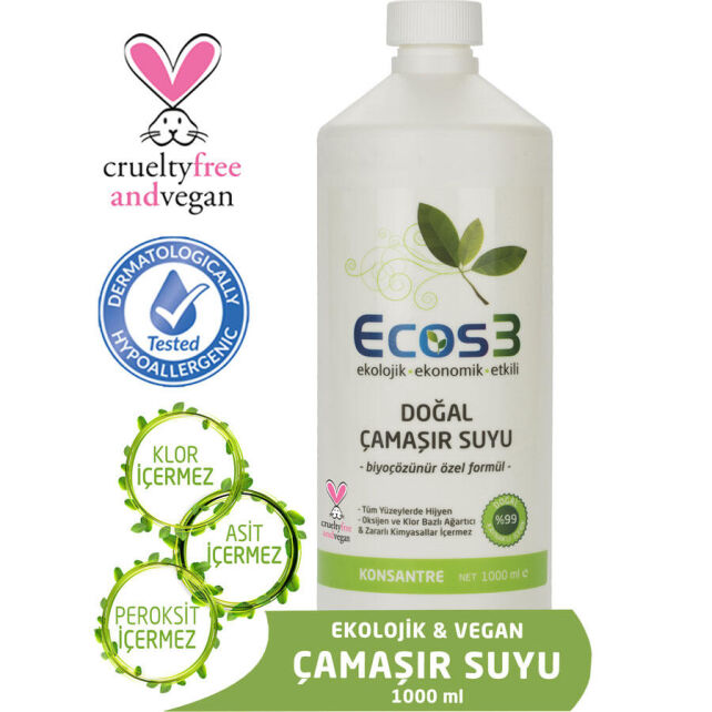 Ecos3 Doğal Çamaşır Suyu 1000ml Ecos3 Doğal Çamaşır Suyu 1000ml