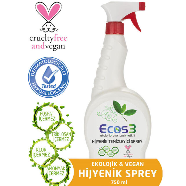 Ecos3 Hijyenik Temizleyici Sprey 750ml Ecos3 Hijyenik Temizleyici Sprey 750ml