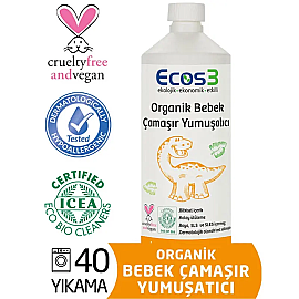 Ecos3 Organik Bebek Çamaşır Yumuşatıcı 1000ml - 40 Yıkama - Ecos3