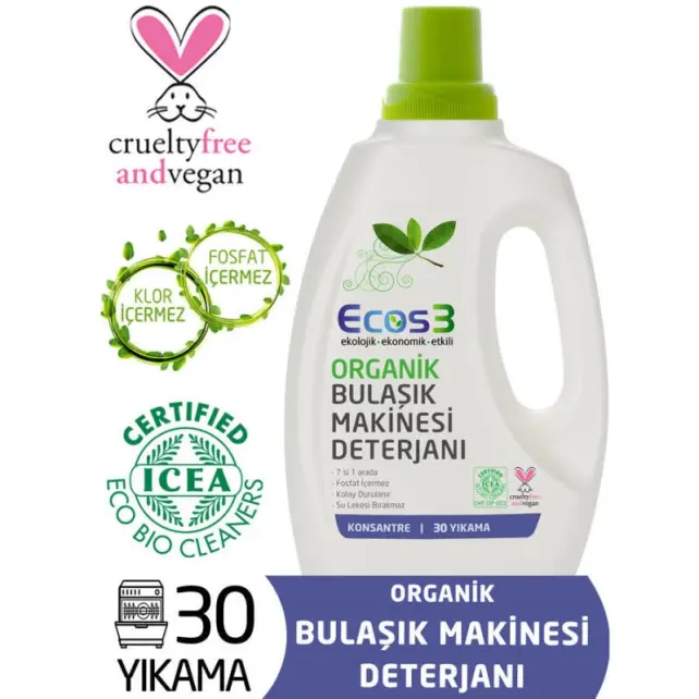 Ecos3 Organik Bulaşık Makinesi Deterjanı 750ml - 30 Yıkama - 1
