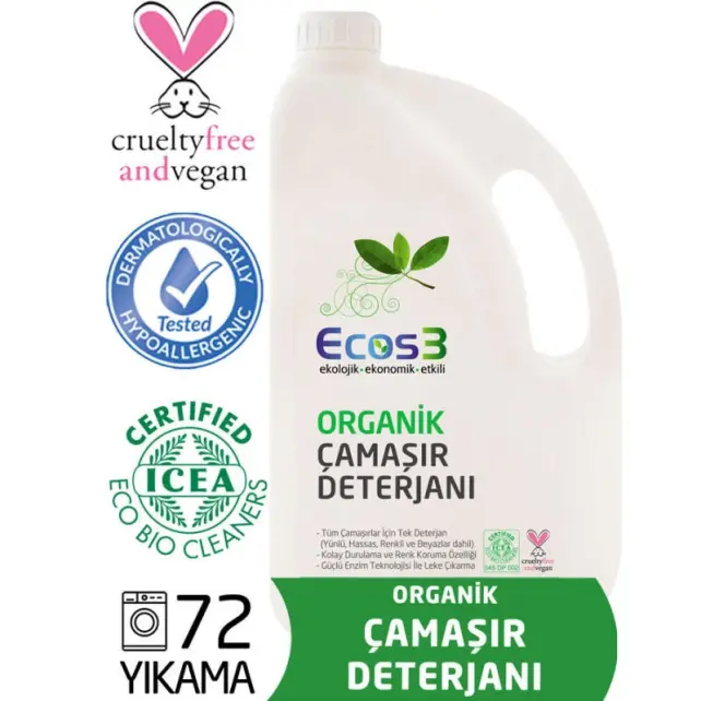 Ecos3 Organik Çamaşır Deterjanı 2500ml - 72 Yıkama - 1