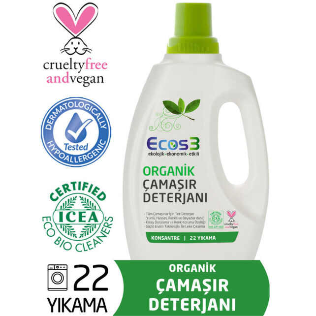 Ecos3 Organik Çamaşır Deterjanı 750ml - 22 Yıkama - 1