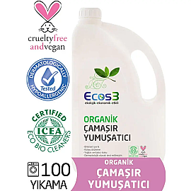 Ecos3 Organik Çamaşır Yumuşatıcı 2500ml - 100 Yıkama - Ecos3