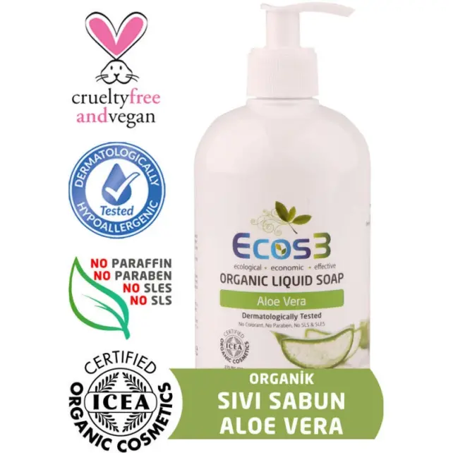 Ecos3 Organik Sıvı Sabun - Aloe Vera 500ml - 1