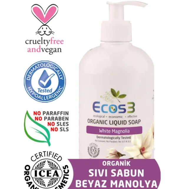 Ecos3 Organik Sıvı Sabun - Beyaz Manolya 500ml - 1