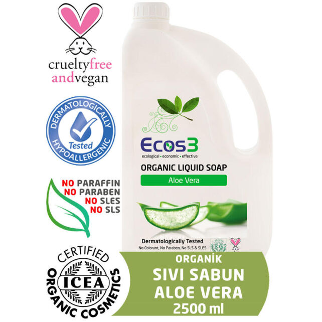Ecos3 Organik Sıvı Sabun - Aloe Vera 2500ml Ecos3 Organik Sıvı Sabun - Aloe Vera 2500ml