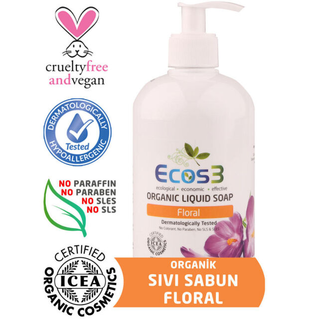 Ecos3 Organik Sııvı Sabun - Floral 500ml Ecos3 Organik Sııvı Sabun - Floral 500ml