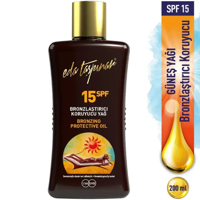 Eda Taşpınar Bronzing Protective Oil SPF 15 - Bronzlaştırıcı Güneş Yağı 200ml - 5