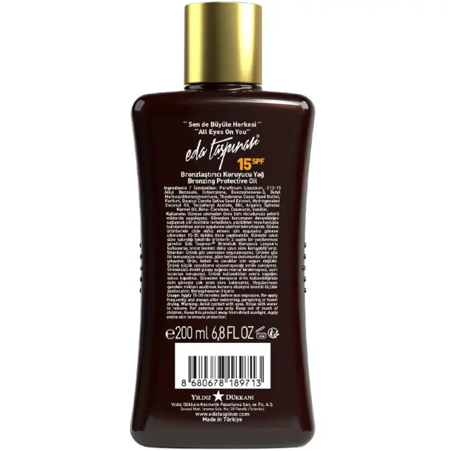 Eda Taşpınar Bronzing Protective Oil SPF 15 - Bronzlaştırıcı Güneş Yağı 200ml - 2