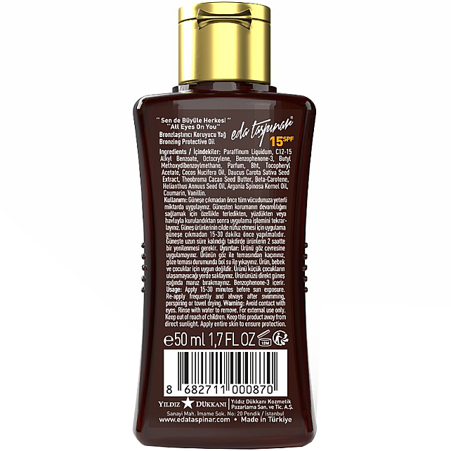 Eda Taşpınar Bronzing Protective Oil SPF 15 - Bronzlaştırıcı Güneş Yağı 50ml - 2