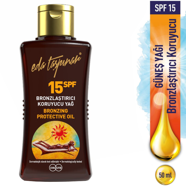 Eda Taşpınar Bronzing Protective Oil SPF 15 - Bronzlaştırıcı Güneş Yağı 50ml - 3
