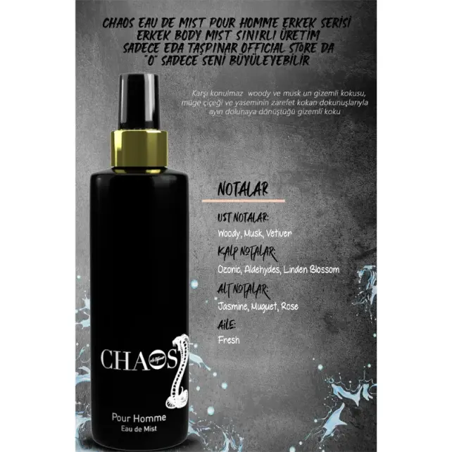 Eda Taşpınar Chaos Man - Erkek Vücut Spreyi 200ml - 3