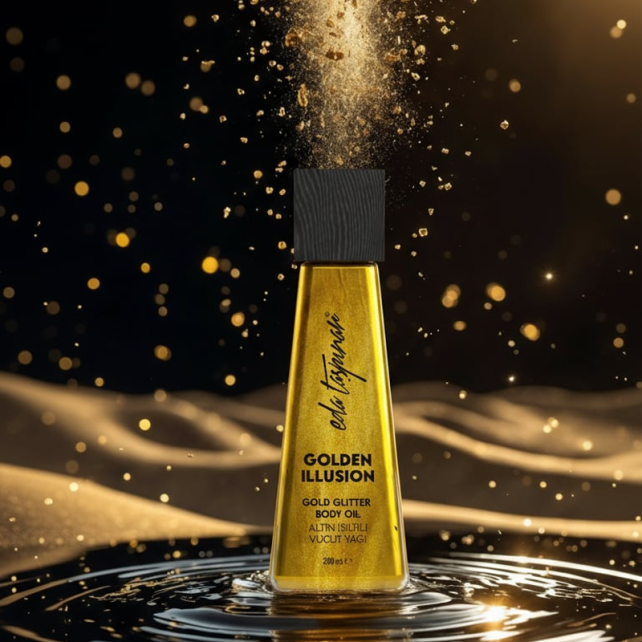 Eda Taşpınar Golden Illusion Gold Glitter Body Oil - Altın Işıltlı Vücut Yağı 200ml - 4