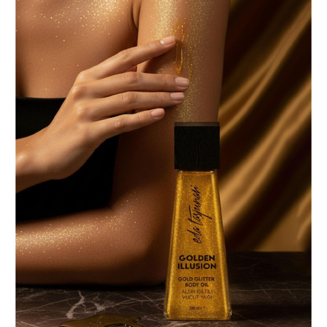 Eda Taşpınar Golden Illusion Gold Glitter Body Oil - Altın Işıltlı Vücut Yağı 200ml - 5