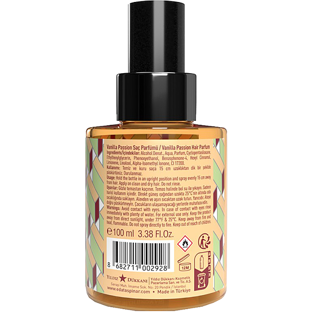 Eda Taşpınar Hair Parfum Vanilla Passion - Saç Parfümü 100ml - 2