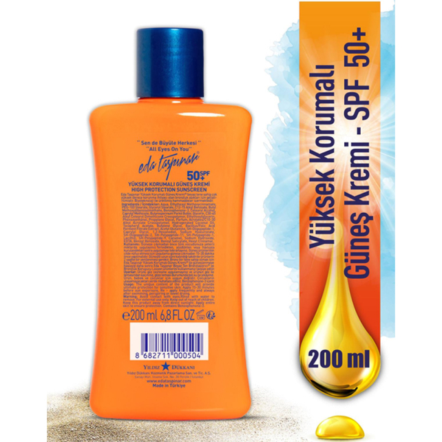 Eda Taşpınar High Protection Sunscreen SPF 50+ Yüksek Korumalı Güneş Kremi 200ml - 3