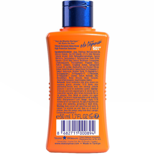 Eda Taşpınar High Protection Sunscreen SPF 50+ Yüksek Korumalı Güneş Kremi 50ml - 2