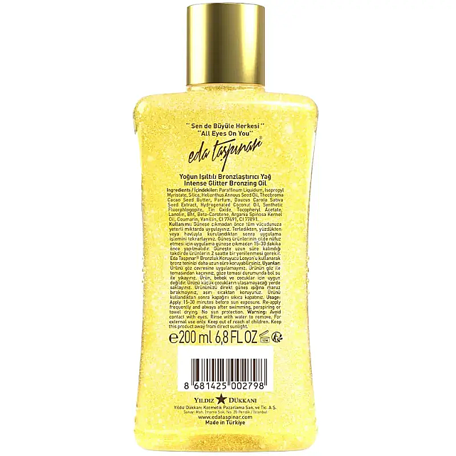 Eda Taşpınar Intense Glitter Bronzing Oil - Yoğun Bronzlaştırıcı Işıltılı Yağ 200ml - 2