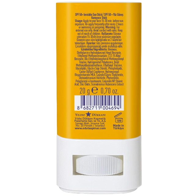 Eda Taşpınar Invisible Sun SPF 50+ Stick Güneş Koruyucu 20g - 2