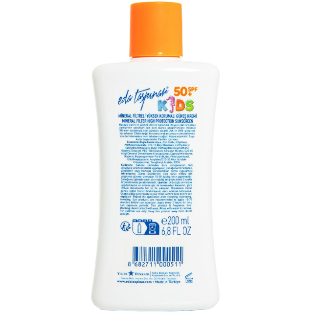 Eda Taşpınar Kids Mineral Filter SPF 50 + Çocuklar İçin Yüksek Korumalı Güneş Kremi 200ml - 2