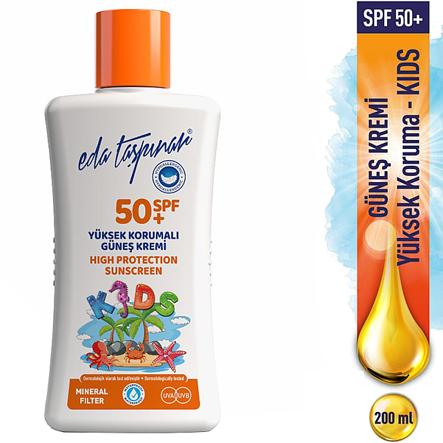 Eda Taşpınar Kids Mineral Filter SPF 50 + Çocuklar İçin Yüksek Korumalı Güneş Kremi 200ml - 4