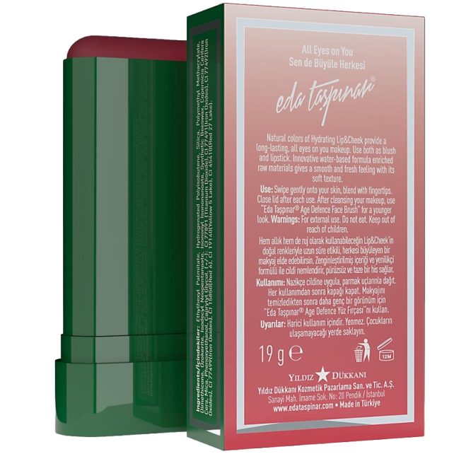 Eda Taşpınar Lip & Cheek Cream Stick Allık - Cherry Belle 19gr - 5