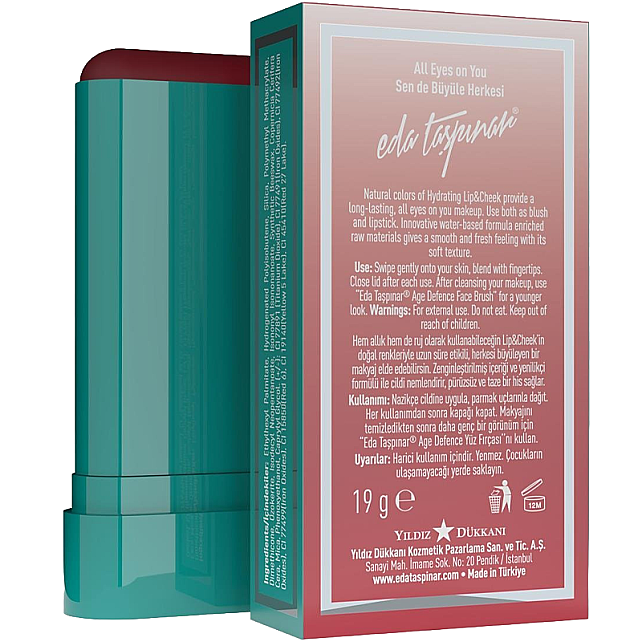 Eda Taşpınar Lip & Cheek Cream Stick Allık - Spicy Queen 19gr - 5