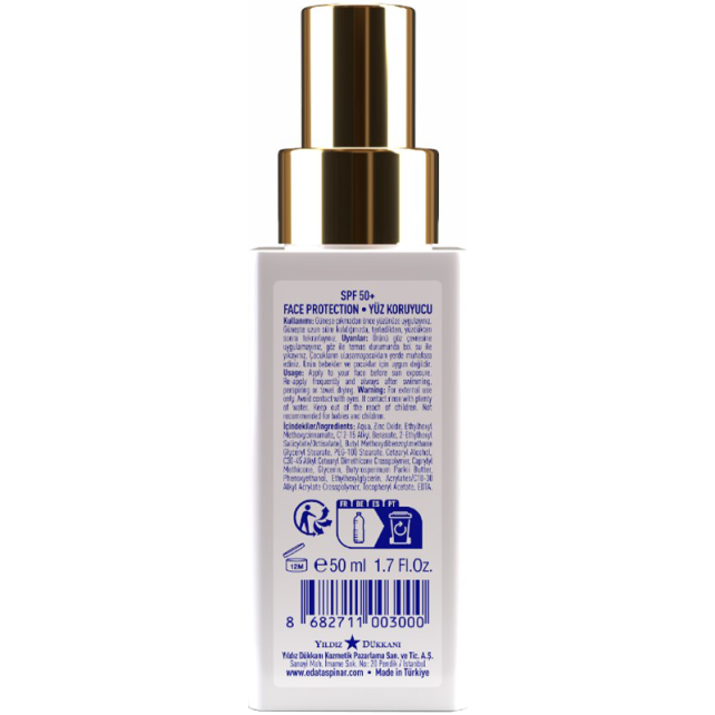 Eda Taşpınar Mineral Face Protection SPF 50+ Mineral Yüz Güneş Koruyucu 50ml - 2