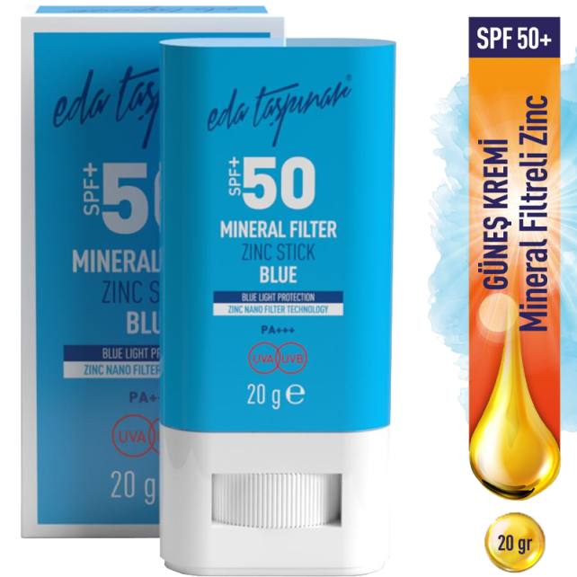 Eda Taşpınar Mineral Filter Zinc Stick Blue SPF 50+ Stick Güneş Koruyucu 20gr - 6
