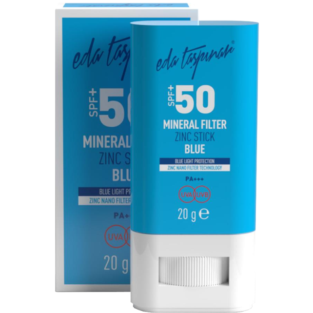 Eda Taşpınar Mineral Filter Zinc Stick Blue SPF 50+ Stick Güneş Koruyucu 20g - 3