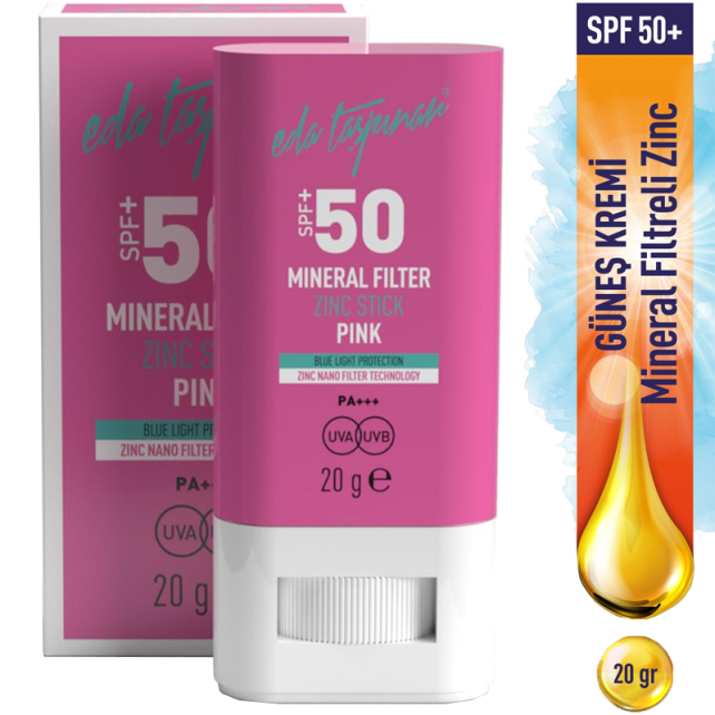 Eda Taşpınar Mineral Filter Zinc Stick Pink SPF 50+ Stick Güneş Koruyucu 20g - 6