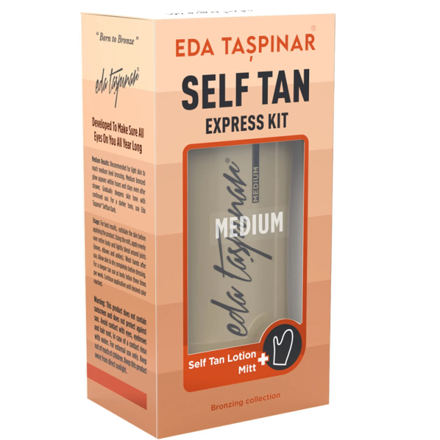 Eda Taşpınar Self Tan Express Kit Medium - Güneşsiz Bronzlaştırıcı 200ml Eldiven Hediyeli - 1