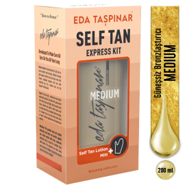Eda Taşpınar Self Tan Express Kit Medium - Güneşsiz Bronzlaştırıcı 200ml Eldiven Hediyeli - 7