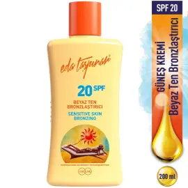 Eda Taşpınar Sensitive Skin Bronzing SPF 20 - Beyaz Ten Bronzlaştırıcı 200ml - 5