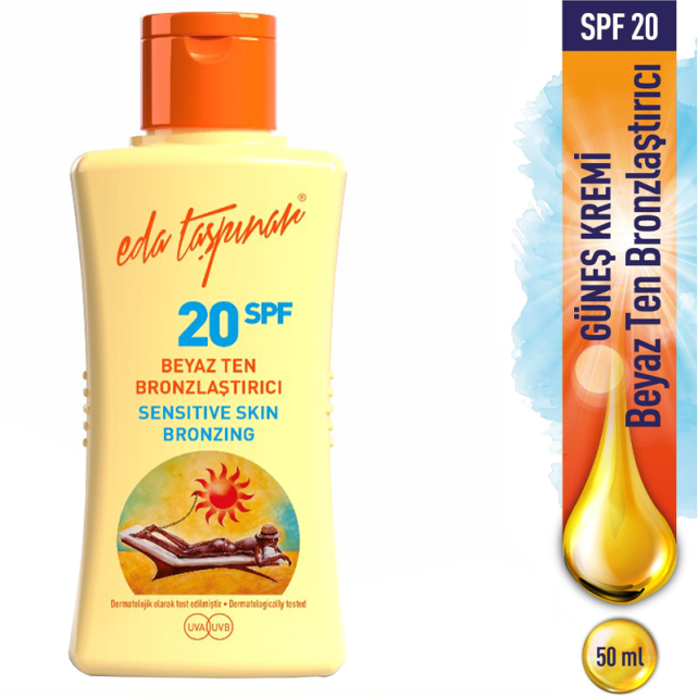 Eda Taşpınar Sensitive Skin Bronzing SPF 20 - Beyaz Ten Bronzlaştırıcı 50ml - 3