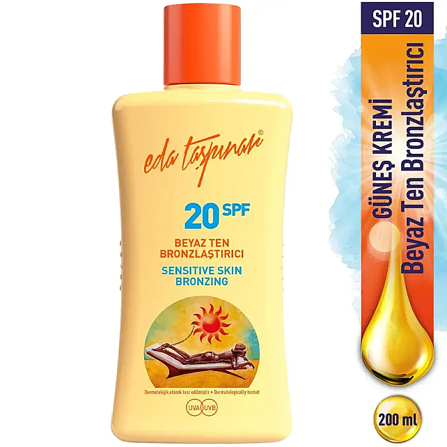 Eda Taşpınar Sensitive Skin Bronzing SPF 20 - Beyaz Ten Bronzlaştırıcı 200ml - 5