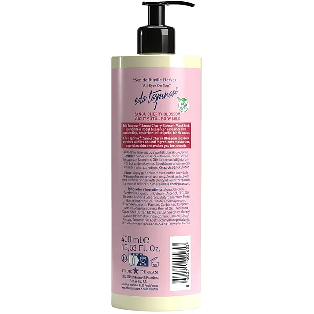 Eda Taşpınar Zanou Cherry Blossom Body Milk - Vücut Sütü 400ml - 3