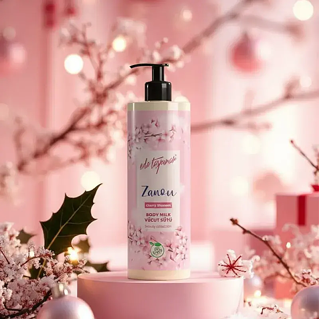 Eda Taşpınar Zanou Cherry Blossom Body Milk - Vücut Sütü 400ml - 4