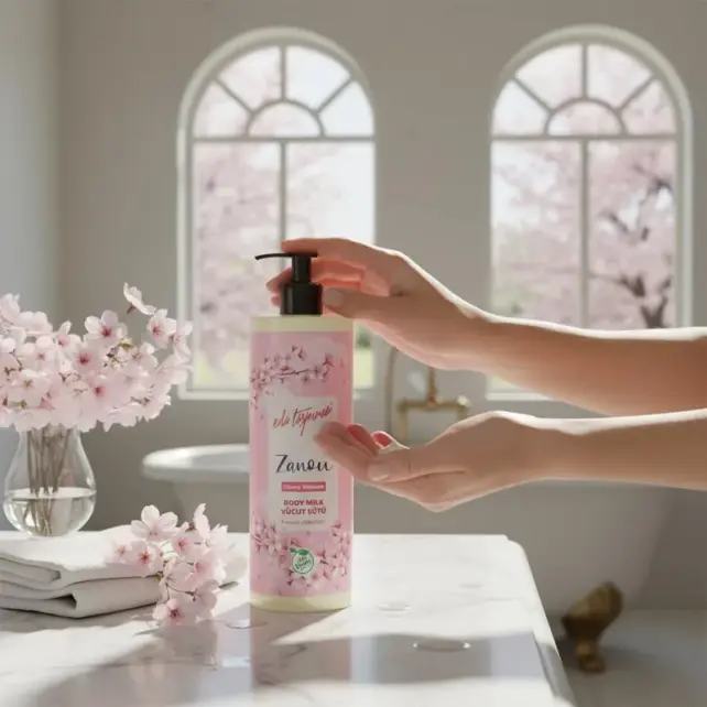 Eda Taşpınar Zanou Cherry Blossom Body Milk - Vücut Sütü 400ml - 5