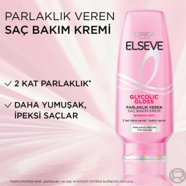 Elseve Glycolic Gloss - Parlaklık Veren Saç Bakım Kremi 250ml - 3