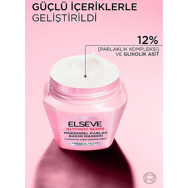 Elseve Glycolic Gloss - Parlaklık Veren Saç Bakım Maskesi 300ml - 3