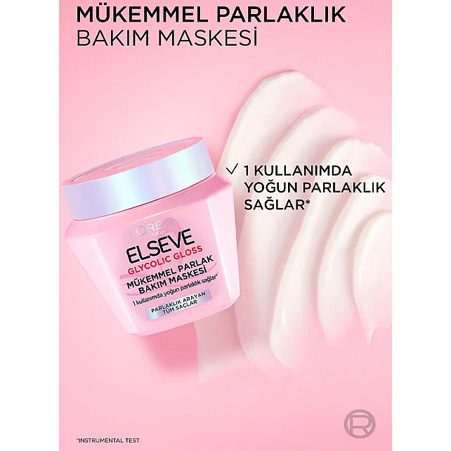 Elseve Glycolic Gloss - Parlaklık Veren Saç Bakım Maskesi 300ml - 4
