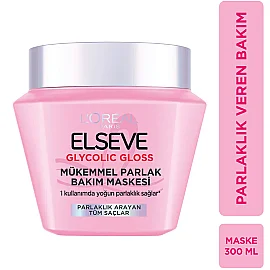 Elseve Glycolic Gloss - Parlaklık Veren Saç Bakım Maskesi 300ml - 8