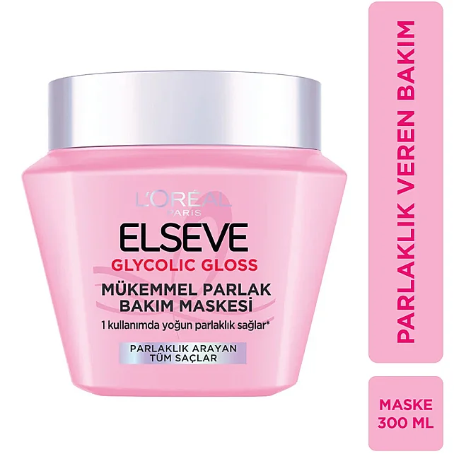 Elseve Glycolic Gloss - Parlaklık Veren Saç Bakım Maskesi 300ml - 8