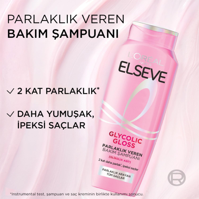 Elseve Glycolic Gloss - Parlaklık Veren Saç Bakım Şampuanı 300ml - 3