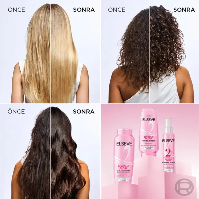 Elseve Glycolic Gloss - Parlaklık Veren Saç Bakım Şampuanı 300ml - 4