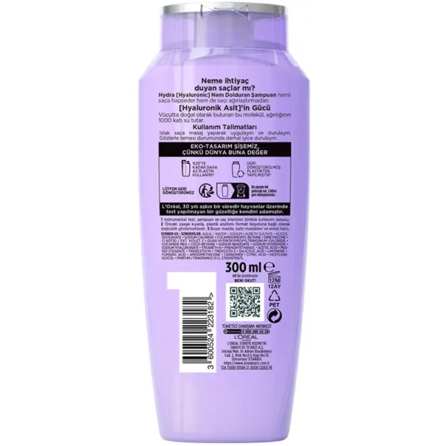 Elseve Hydra Hyaluronic - Nem Dolduran Bakım Şampuanı 300ml - 2